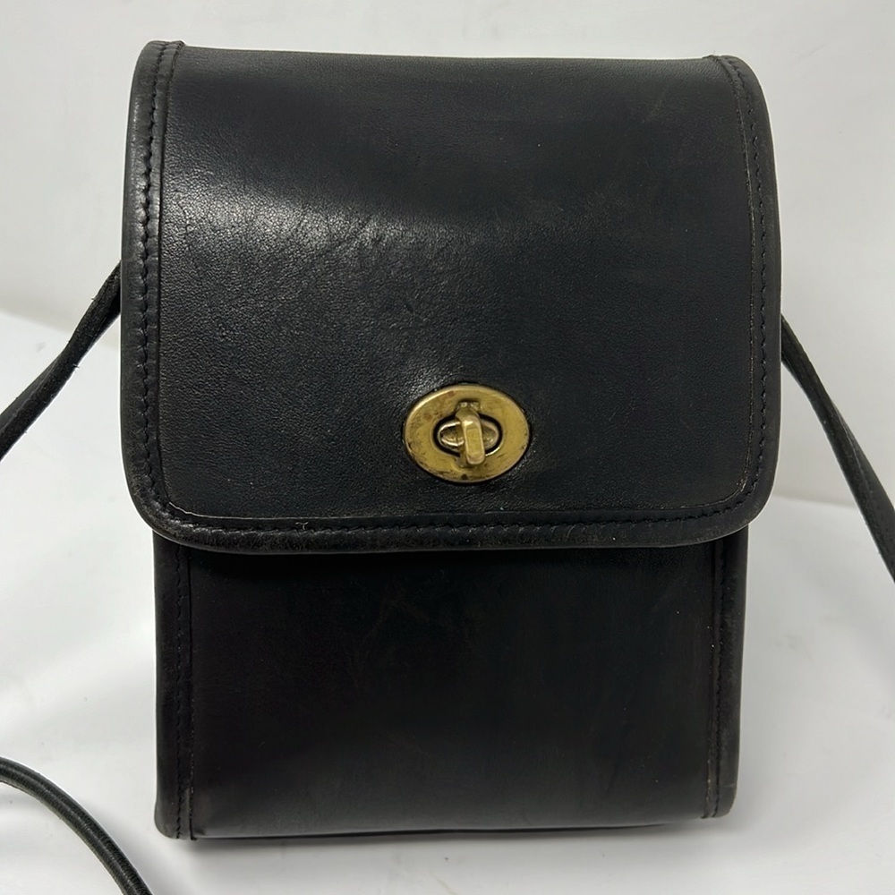 Coach Scooter Bag Black Leather Crossbody Bag - Picture 2 of 14